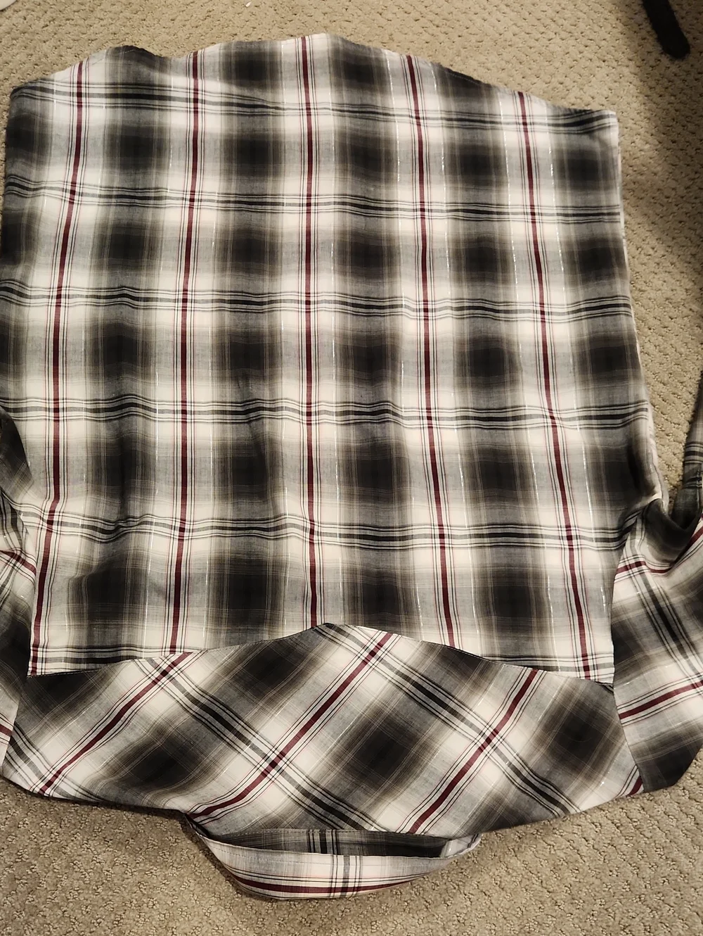 Plains Western Wear black and white plaid pearl snap shirt LT